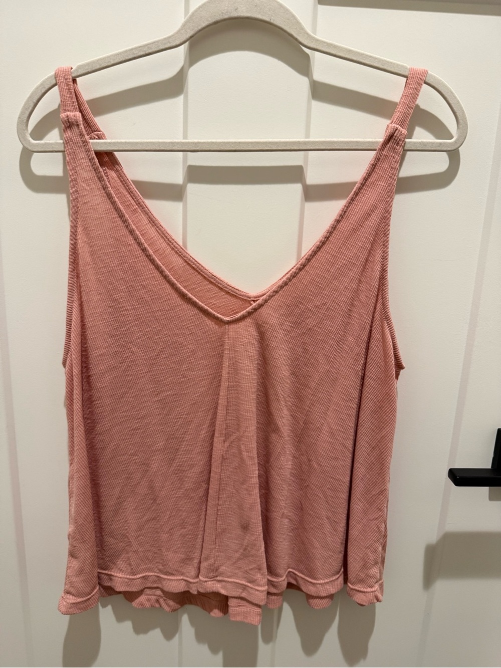 Free People Dusty Rose Ribbed V-Neck Tank